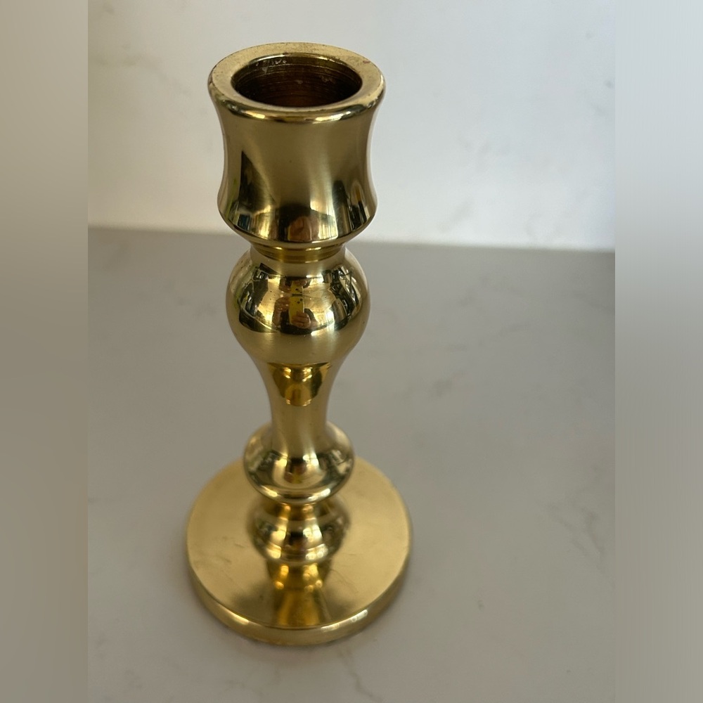 Vintage Solid Brass Candle Stick Made in Canada , nicely weighted 652 grams